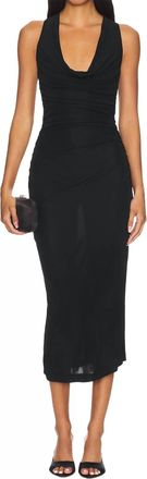Amanda Uprichard Kahlo Cowl Midi Dress In Black