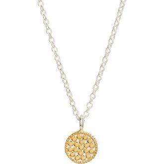 Anna Beck Reversible Mini Circle Pendant Necklace in Gold/silver at Nordstrom