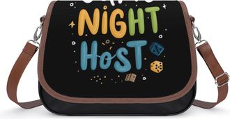 Generic Game Night Host Womens Crossbody Bag Fashion Shoulder Handbags Message Tote Bag with Adjustable Strap