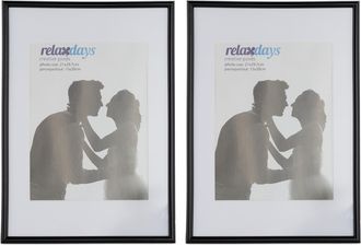 Relaxdays Relaxdays - Set 24 Marcos Fotos Cl&aacute;sicos, Fotograf&iacute;as 20x30 Cm Y 15x20 Cm, Portarretratos Mesa O Pared, Pl&aacute;stico, Negro Y Blanco
