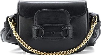 Gucci Horsebit 1955 Shoulder Bag Leather Super Mini crossbody bag - Zwart