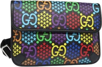 Gucci Pre-owned Vintage GG Canvas Body Bag - Dames - Vintage Heuptassen - Veelkleurig - ONE Size - Leer - Vintage