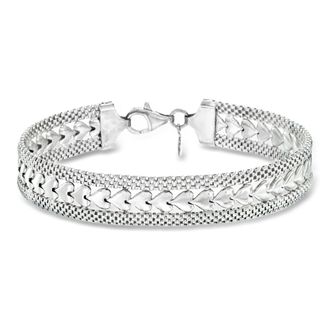 Ross-Simons Italian Sterling Silver Heart-Motif Bracelet
