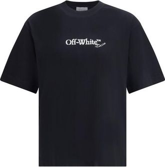 Off-white Mens Graphic Tee Crew Neck Cotton - Black - Size Medium