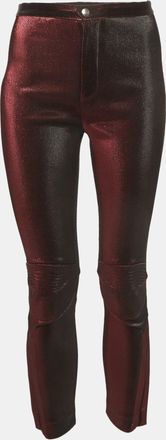 Area Area Burgundy Lurex Knit Knee Panel Pants