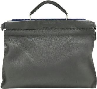 Fendi Pre-owned Selleria Leren Aktetas - Dames - Vintage Handtas - Grijs - ONE Size - Leer - Vintage