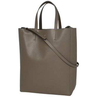 Celine Grayish Leather Shoulder Bag Tote Bag (Pre-Owned)