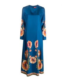 La DoubleJ Dames, Jurken, Blauw, Maat: XL Zijde