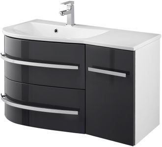 WELLTIME Waschtisch »OSLO« Breite 90cm, geschwungene Form, Ablage rechts