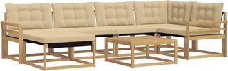 vidaXL Conjunto De Sof&aacute;s De Exterior 7 Uds. Y Beige Vidaxl