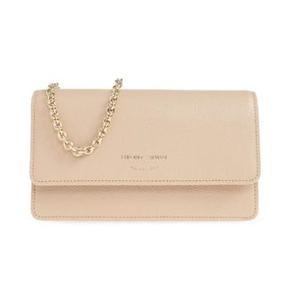 Emporio Armani Clutches, female, Beige, Size: ONE SIZE Mini Bag in Tumbled Leather