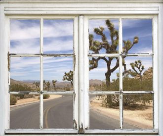 Queence Wandsticker »Landstrasse« Wandsticker, Wandbild, selbstklebend, 3D, Fenster