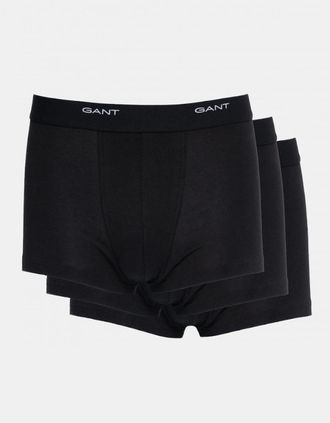 GANT Mens GANT 3-Pack Mens Core Trunks with Logo Waistband - 111 Black/White - Size: 33/32/32