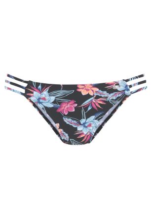 Kangaroos Bikini-Hose KANGAROOS Agave, Damen, Gr. 32, N-Gr, schwarz (schwarz, bedruckt), Recycling-Polyamid, bedruckt, floral, Badehosen Bikini-Hose, mit seitli