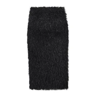 Jucca Rokken, Dames, Zwart, S, Polyester, Midi Imitatiebont Rok