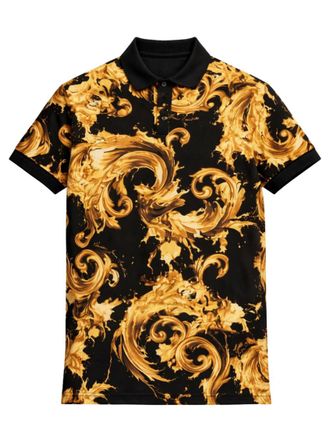Versace Jeans Couture Black Shirt Collar Polos