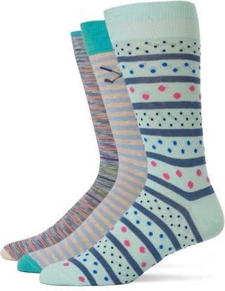 Lorenzo Uomo Assorted 3-Pack Crew Socks in Teal at Nordstrom Rack, Size 10-13