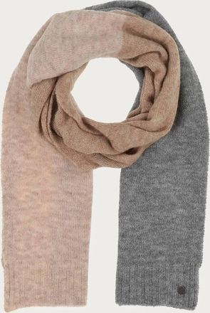 Fraas Knitted Scarf With Block Stripes In Camel