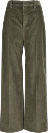 Brunello Cucinelli Bicolor Cotton Flared Womens Pants