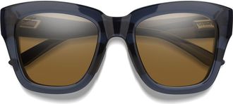 Smith Sway 52mm ChromaPop Polarized Square Sunglasses in French Navy Crystal /Brown at Nordstrom