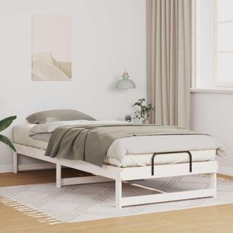 vidaXL Estructura De Cama Con Asas De Transporte Blanco Vidaxl