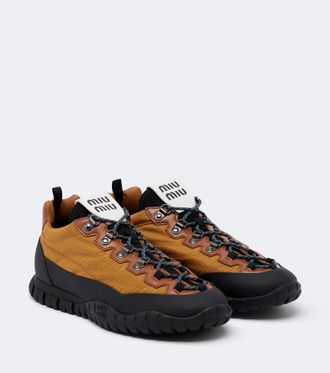 Miu Miu Leather-trimmed sneakers