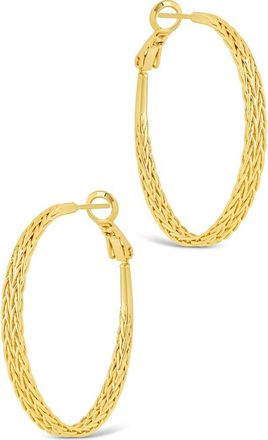 Sterling Forever Scarlett Interlaced Design Hoop Earrings in Gold at Nordstrom Rack