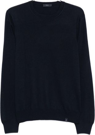 Fay Navy Blue Round-Neck Sweater