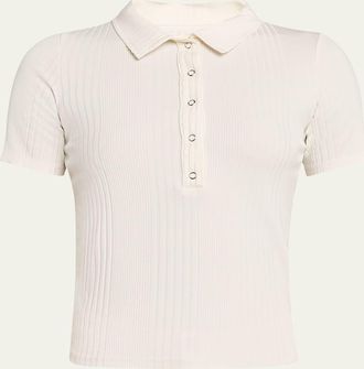 NSF Alden Snap-Front Variegated Rib Polo