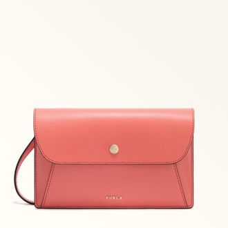 Furla Lea Pouch Aperitivo Orange Textured Leather Woman