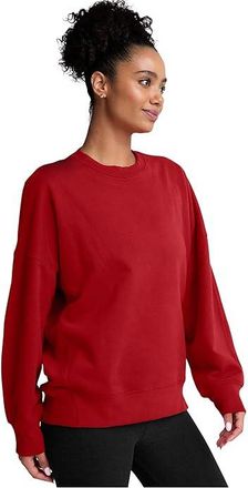 Beyond Yoga Solstice Oversized Sweatshirt Womens Clothing Holly Red : XS, Cotton/Polyester