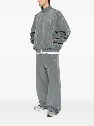 Balenciaga Wide-Leg with Contrast Piping Track Pants - Gray