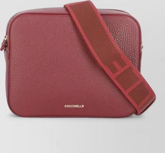 Coccinelle shoulder bag removable logo strap leather