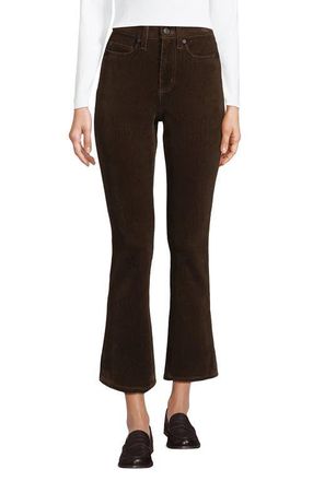 Lands End High Rise Corduroy Kick Crop Pants in Rich Coffee at Nordstrom, Size 14