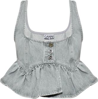 Ganni Donna, Top, Grigio, S, new