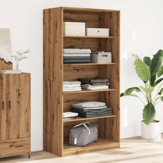 Berkfield Home Wardrobe Artisian Oak 100x50x200 cm Engineered Wood in Brown | Size: 100 x 50 x 200 cm