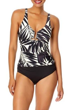 Anne Cole Two-Piece Tankini Swimsuit in Black White at Nordstrom Rack, Size Small