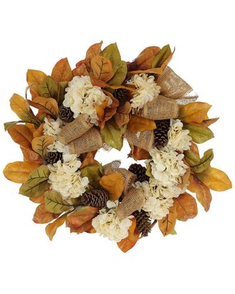Creative Displays Inc. 27In Traditional Fall Wreath With Hydrangeas & Pinecones