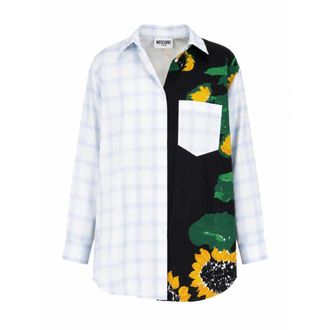 Moschino Shirts, female, Multicolor, Size: XS Patchwork Oversize Shirt