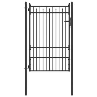 vidaXL Puerta De Cerca Baarlo 100 X 150 Cm Metal Negro Con Cerradura Vidaxl