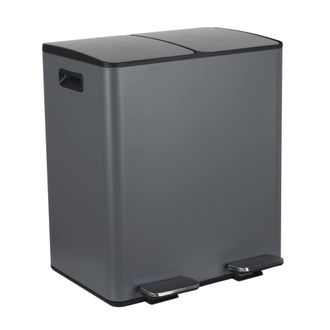 Spirella Spirella - Contenedor De Clasificaci&oacute;n Selectiva Aliya 40l (2x20l) Acero Gris Mate