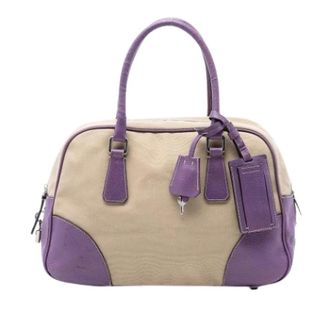 Prada Pre-owned Handbags, female, Beige, Size: ONE SIZE Pre-owned Vintage Canvas Handbag