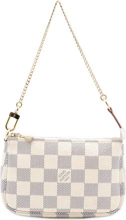 Louis Vuitton Borsa a mano Mini Pochette Accessoires in tela Damier Azur 2020 - Bianco