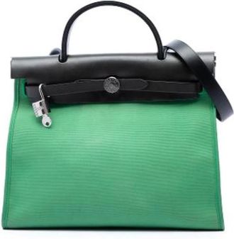 Herm&egrave;s Pre-owned Herbag Zip - Dames - Vintage Schoudertas - Groen - ONE Size - Leer - Vintage
