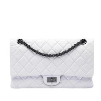 Chanel Pre-owned Vintage Double Flap Shoulder Bag - Dames - Pre-owned - Wit - Maat: ONE Size Leer