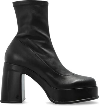 Jimmy Choo London Hadi Ankle Boot 100 - Dames - Laarzen met Hak - Zwart - 39 EU - Leer - Schoenen