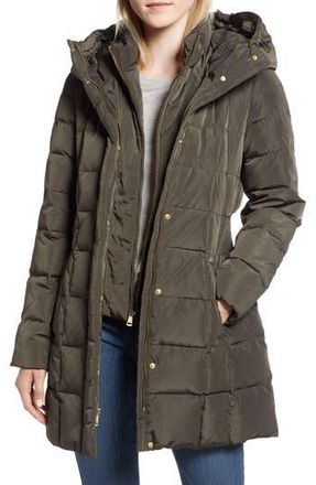Cole Haan Hooded Down & Feather Jacket in Forest at Nordstrom Rack, Size Small