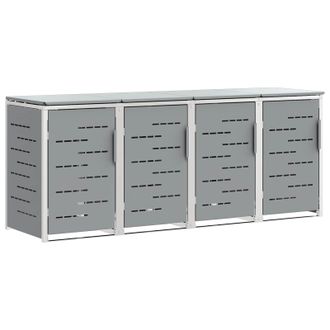 vidaXL Almacenamiento De Contenedor Con Ruedas Acero Inoxidable Gris Vidaxl