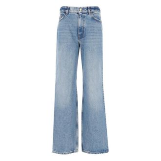 Amish Jenny Straight-Leg Jeans - Dames - Jeans - Blauw - Maat: W30 Katoen