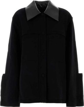 Jil Sander Stijlvolle zwarte wollen jas - Dames - Zomerjassen - Zwart - S - Wol - Jassen